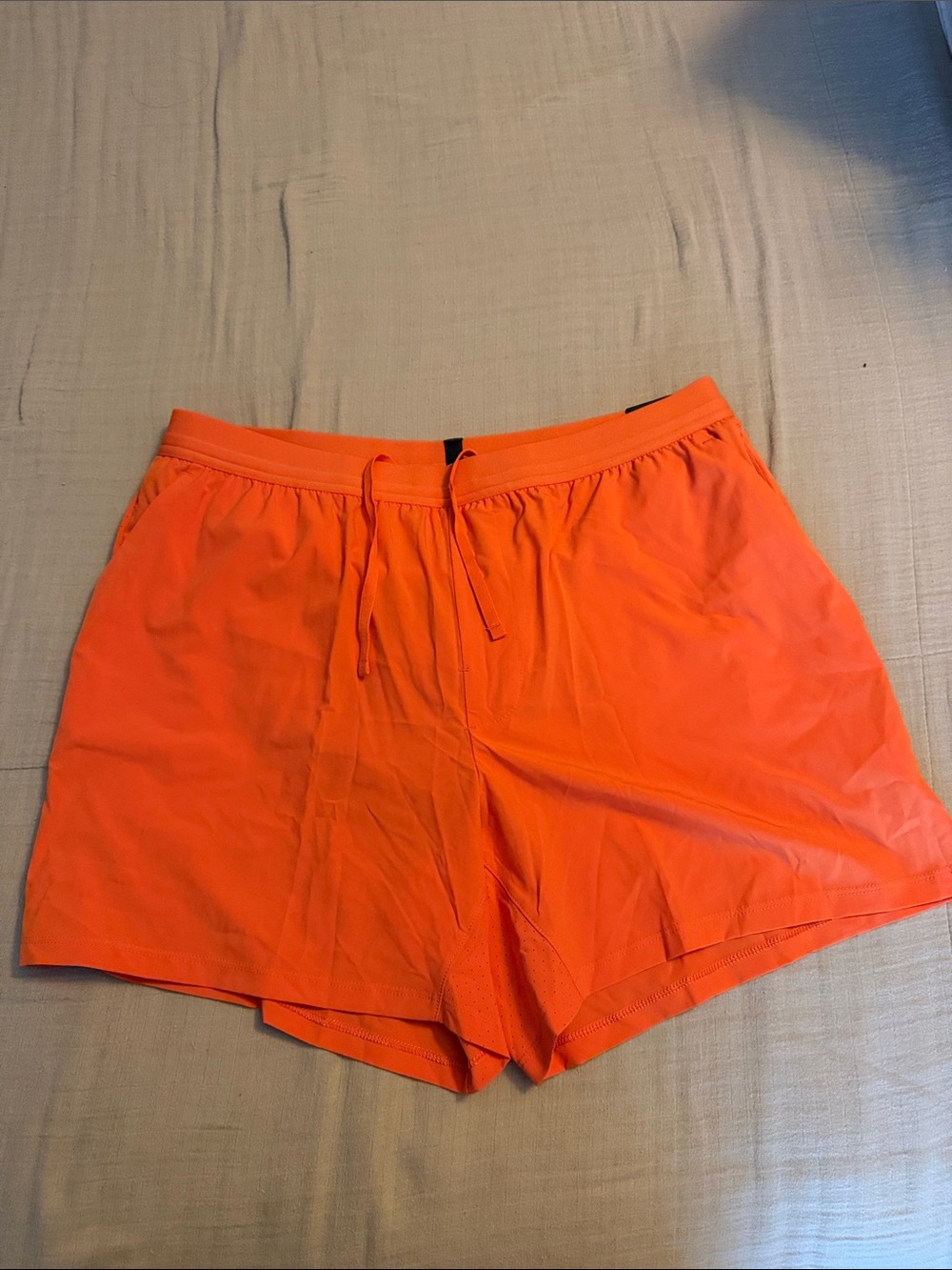 VRST Men's Neon Orange Athletic Drawstring Shorts